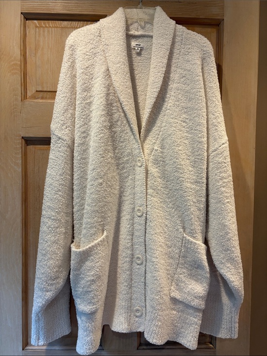 aerie Sweaters - aerie Cream Bouclé Button Cardigan XXL